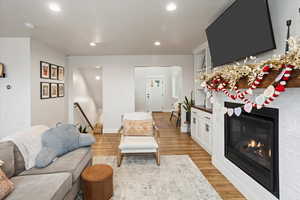 Living room featuring light wood-type flooring