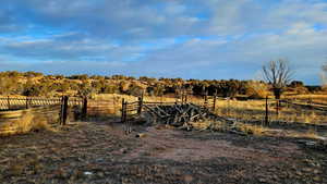 View of yard with a rural view