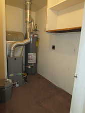 Utilities with water heater and heating unit