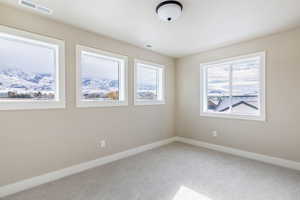 View of carpeted spare room