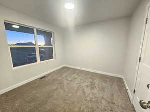 Unfurnished room featuring carpet floors