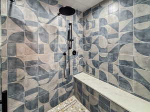 Bathroom with tiled shower