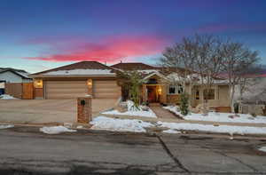 View of front of house with a garage