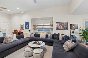 Living room with ceiling fan