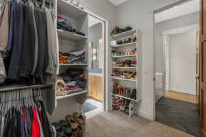 Spacious closet with independent washer and dryer