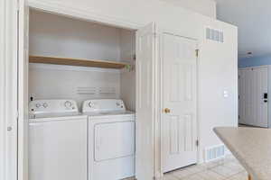 Laundry closet. Washer & dryer included.