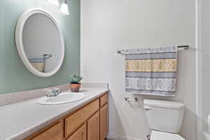 Main bath with tub/shower combo.