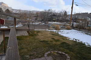 View from the deck overlooking the backyard.