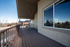 View of wooden deck