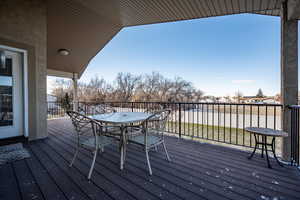 View of wooden deck