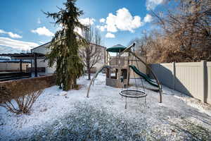 Exterior space featuring a playground