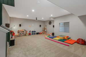 Playroom with carpet