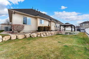 Fully fenced and landscaped backyard