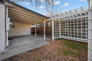 Exterior space featuring a carport