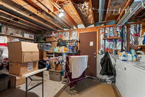 Laundry/Storage room with walk out basement