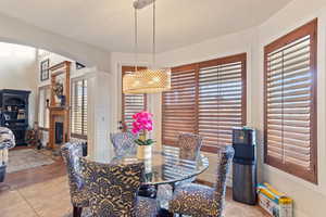 View of tiled dining area