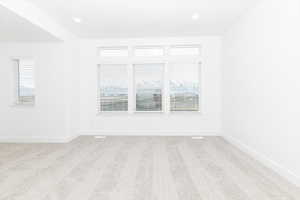 Unfurnished room with carpet flooring