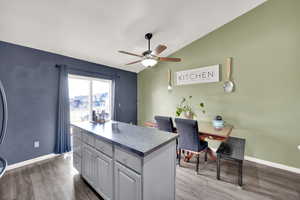 Kitchen island with cabinets