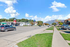 View of street with a mountain view