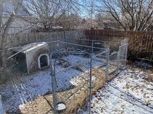 View of snow covered gate