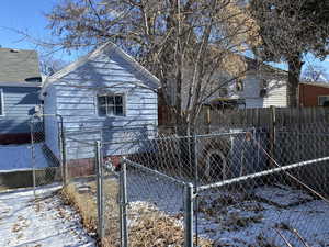 View of snow covered property