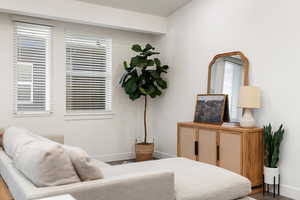 Living room featuring hardwood / wood-style flooring