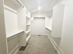 Walk in closet featuring carpet