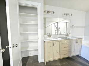 Bathroom with independent shower and bath and vanity