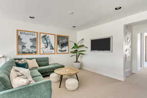 View of carpeted living room