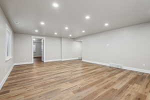 Unfurnished room featuring light hardwood / wood-style floors