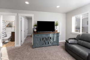 View of carpeted living room