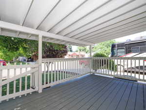 View of wooden deck