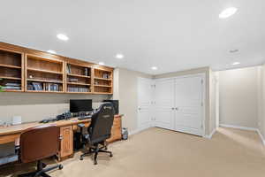 View of carpeted office