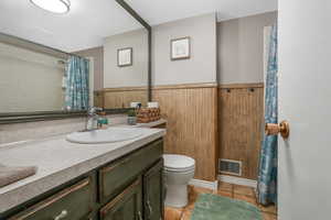 Bathroom on main level with shower and tub