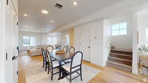 Dining room featuring light wood-type flooring