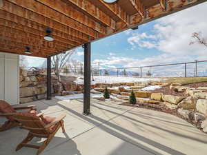 View of snow covered patio