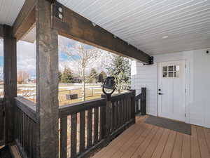 View of wooden deck