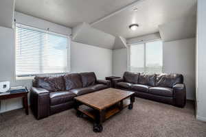 View of carpeted living room