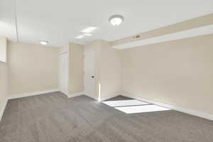 Basement Room - Empty room featuring light carpet