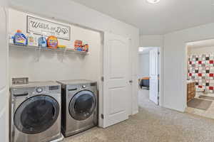 Laundry area on the same level as the bedrooms