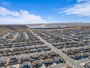 Aerial view featuring a mountain view