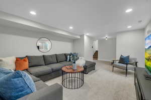 View of carpeted living room