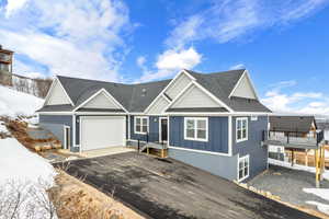 View of front of house with a garage