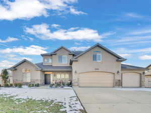 View of front of house featuring a garage