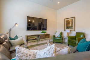 Living room featuring wood-type flooring