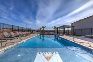 View of pool with a patio area