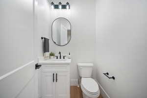 Bathroom featuring toilet and vanity