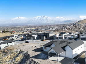 Birds eye view of property featuring a mountain view