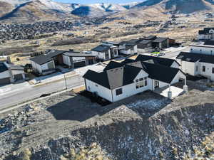 Drone / aerial view with a mountain view