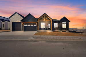 Modern farmhouse with a garage